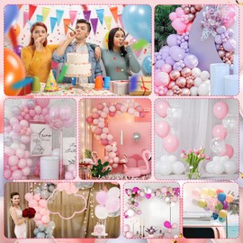 HELESIN Electric Balloon Pump, Professional Balloon Inflator 600W 2 Inflation Modes, 4 Accessories Included, Balloon Machine for Birthday, Weddings and Party Decoration (Pink)
