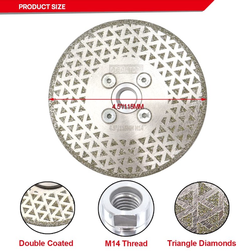 DT-DIATOOL Diamond Cutting and Grinding Discs 4.5 Inch / 115mm