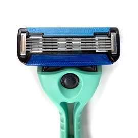 Preserve POPi Shave 5 Razor System Made with recycled Ocean Plastic, Neptune Green