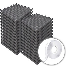 [Corrugated 1.2 inch (3 cm) 24 Piece Set] Soundproofing Fast Lab, Corrugated Foam Sponge, Sound Absorption, Cushioning Material, 9.8 x 9.8 inches (25 x 25 cm), Density: 55.7 lbs (26 kg) / m3,