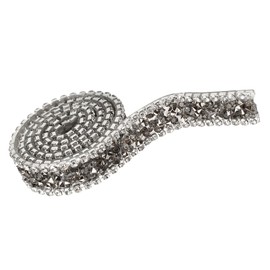 Band Funkeln Kristall Diamond Wickeln Roll genäht oder Hot Fix für Prom Kleider Gürtel Applique Haarspange Kragen Dekoration 1 Yard (grau)