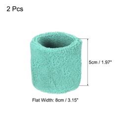 PATIKIL Sports Wristband 8x5cm 2pcs Cotton Terry Cloth Absorbent Sweatband for Tennis, Baseball, Exercise, Athletic Running, Sky Blue