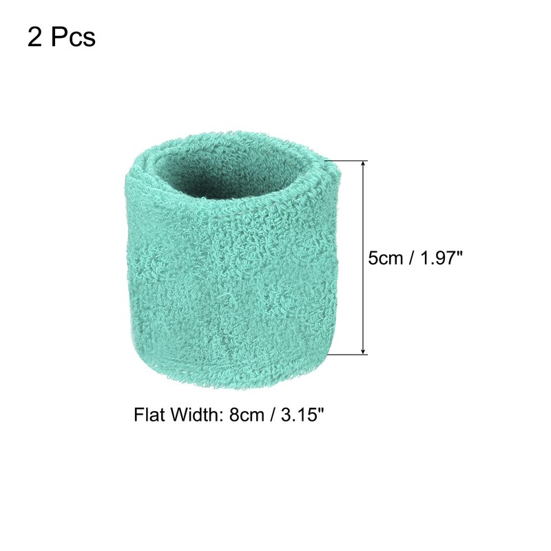 PATIKIL Sports Wristband 8x5cm 2pcs Cotton Terry Cloth Absorbent Sweatband