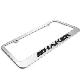 iPick Image for Dodge Challenger Shaker in 3D American-Made Mirror Chrome Metal License Plate Frame