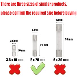 SIXQJZML 10 Pack F15AL Fast-Blow Fuse 15A 250V Glass Fuses 0.2 x 0.78 inch / 5 x 20 mm (15amp) (F15A)