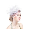 YJZQ Fascinator Hats Bridal Hat Feathers Veil Mesh Headband Hair