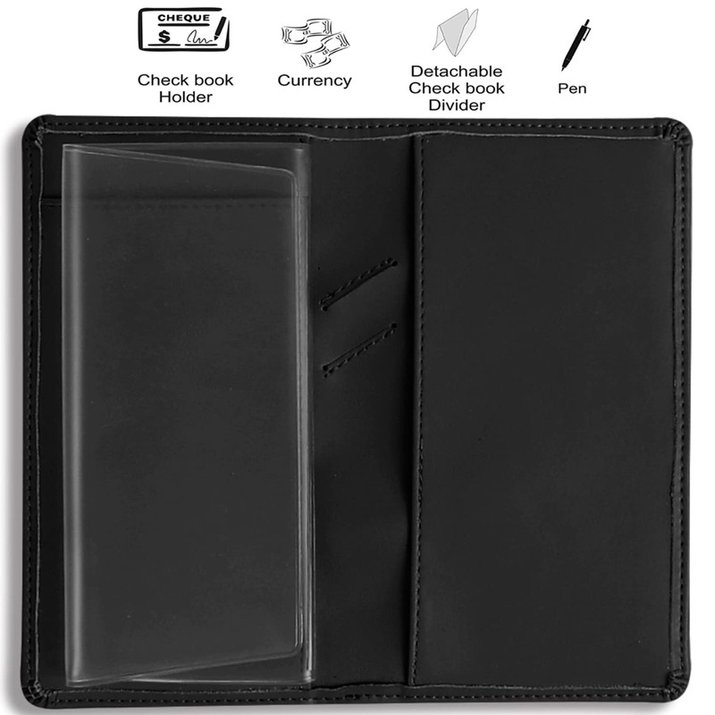 Sanlykate Leather Checkbook Cover for Men and Women, Check Book