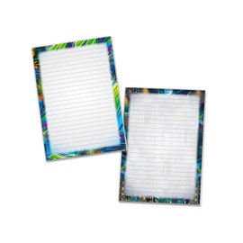 2 Motif Writing Pads Lined Paper for Children Gift Note Paper School Book Graffiti Street Art Colourful (1 Pad "Colourful" and 1 Pad "City" A5 with 25 Sheets each)