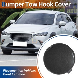 ACROPIX Front Left Driver Side Car Bumper Tow Hook Cover Tow Cover Cap Machine Gray Fit for Mazda CX-3 2016-2021 No.D10J50A12A - Pack of 1