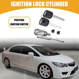 Partuto Ignition Lock Cylinder - for Honda Civic 03-13 Metal Black - 1 Set