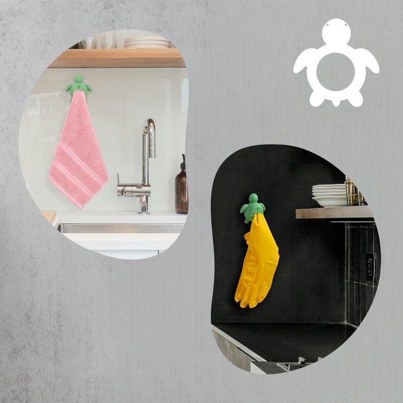 CWGOTC Sea Turtle Self Adhesive Silicone Towel Hook for Bathroom