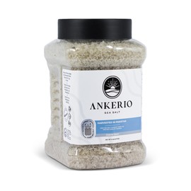 Ankerio Gray Sea Salt - 5 LB Jar, For Home Use or Food Service, Comfortable Grip Handle, Premium Pure and Natural Gray Sea Salt, Kosher Certified (Coarse Grain)