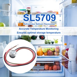 SL5709 5709L Refrigerator Defrost Thermostat Fit for Supco Larkin Chandler Bohn Climate Control, Replace 4751C 3 Wires Fan and Defrost Teminator 55°F-35°F Range Resistive Amps: 25 Volts, AC:120 240