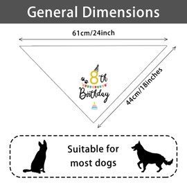 Dog Birthday Bandana 8th Birthday Party Supplies Pet Dog Lover Gifts Pet Puppy 8th Birthday Party Decoration