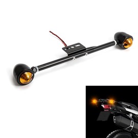 Motorcycle Retro Vintage Cruiser Rear Turn Signal Light, Tail Rear Light License Plate Bracket Universal Retro Driving Brake Turn Signal Light Integrated Taillight