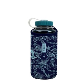 Sok It BotlSok Water Bottle Sleeve Insulated Neoprene Cover (Ocean Oasis, Fits 32oz Nalgene)