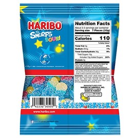 HARIBO Gummi Candy, Sour Smurfs, 4 Oz. Pack of 12