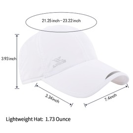 Running Hat Outdoor Sun Protection Hat Mesh Quick Dry Hat Thin Cool Baseball Cap for Women and Men, White-lightgrey-navyblue, 7 3/8
