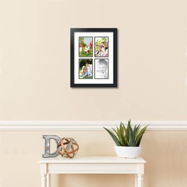 ArtToFrames Collage Photo Frame Double Mat with 2-3.5x5 inch Openings with Black Frame and Light Cream Top Mat