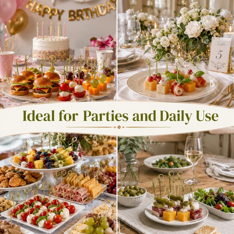 300PCS Cocktail Sticks, 9cm Bamboo Skewers