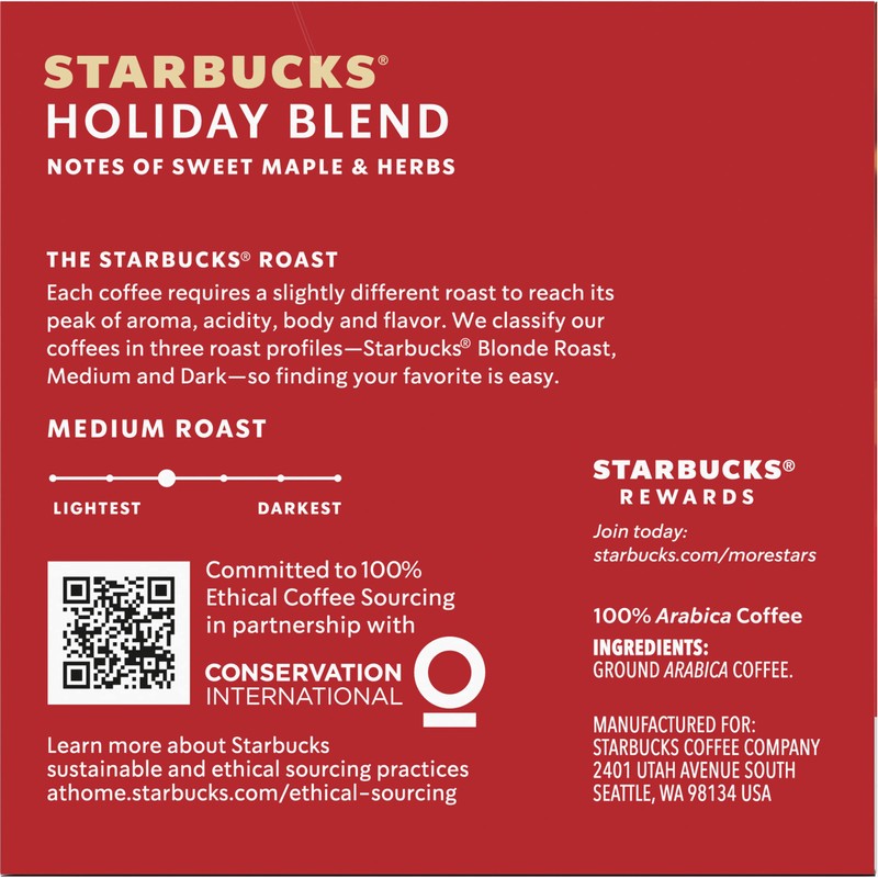 Starbucks Holiday Blend K-cups Coffee (Holiday Blend, 10 Count (Pack