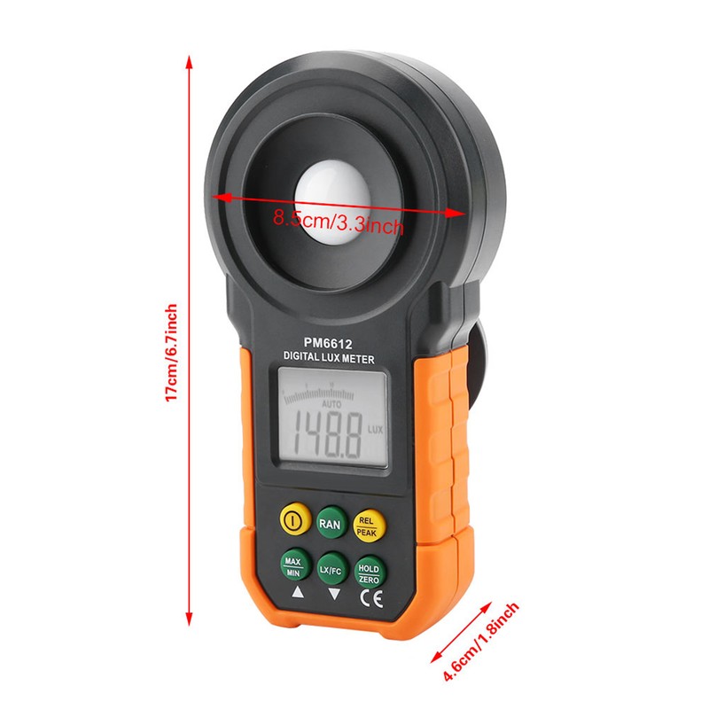 PEAKMETER PM6612 200,000Lux High Precision Digital Light Meter Luxmeter