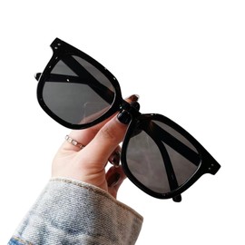 88flix Korean Women's UV Protection Geometric Sunglasses for Women Small Face, Black