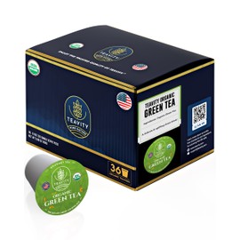 Organic Green Tea Pods for Keurig - Unsweetened Green Tea for K Cup Machines by Teavity (36 Tea Pods)