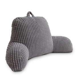 Holawakaka Adults Reading Pillow with Arms, Backrest Reading & Rest Pillows for Sitting Up in Bed, Bed Rest, Lounging, Working on Laptop,Arms Back Support Cushion for Men Women Teens, Grey