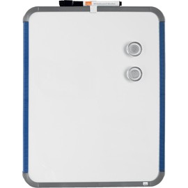 Nobo Slim Frame Magnetic Mini Whiteboard Portable Wall Mountable - Portrait or Landscape - Integrated Carry Handles & Pen Clip - 360 x 280mm - QB05442ASTD