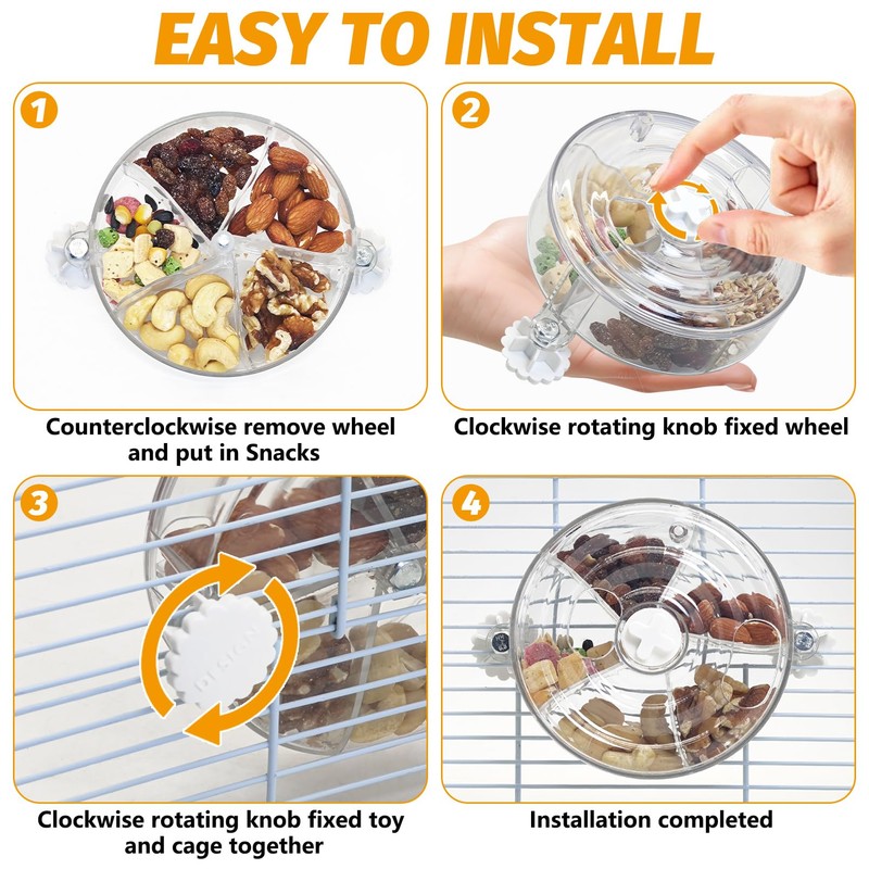 VCEPJH Rat Foraging Toy Interactive Slow Feeder with Transparent Rotating