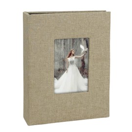 Linen Photo Album 200 Pockets for 4x6 Photos Fabric Cover Photo Books Slip-in Picture Albums Wedding Family Anniversary Baby, Beige