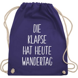 Shirtracer - Gym Bag Backpack - Festival Accessories - Die Klapse hat heute Wandertag, 12 Purple