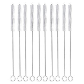 Long Straw Brush, Nylon Pipe Tube Cleaner 10-ihch X 2/5-inch Set of 10