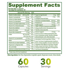 Veetify Complete Multivitamin 35‑in‑1 – High‑Potency Daily Vitamins & Minerals with Antioxidants (A, B‑Complex, C, D, E), Magnesium, Zinc & Green‑Tea Detox Formula for Women & Men – 60 Veggie Capsules