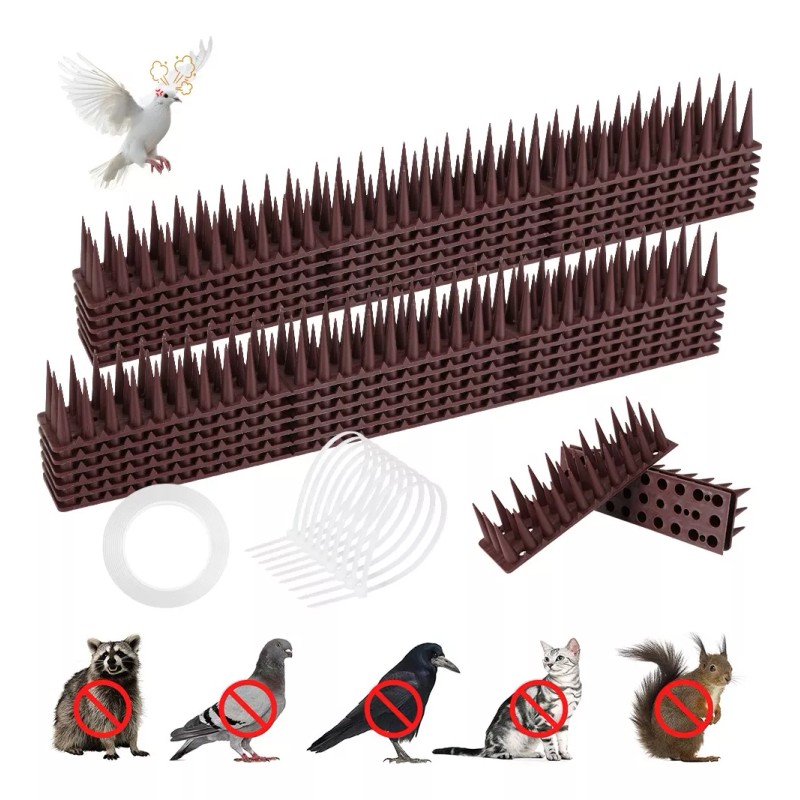 HomeChi 4.3m / 12pcs Picos Anti Paloma Pájaro De Plástico