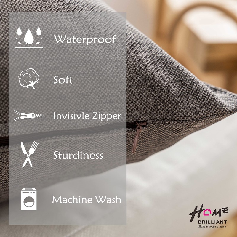 Home Brilliant Grey Outdoor Cushion Covers 45cm x 45cm Sunbrella
