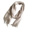Prettystern Linen Plain Colour Unisex Summer Fringe Scarf, T117 Light