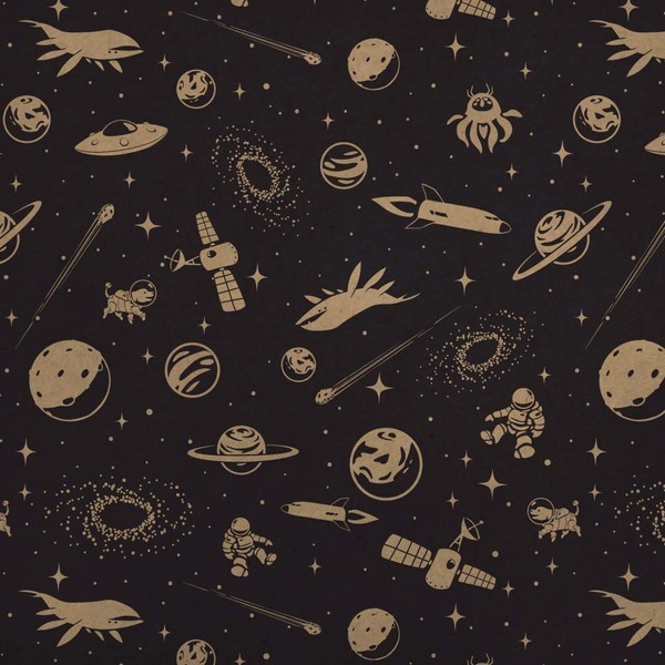 GRAPHICS & MORE Space Pattern with Stars Planets Aliens Astronauts
