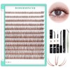 Bodermincer Bodermincer 400pcs D Curl Lash Clusters 8-10-12-14mm/10-12-14-16mm MIX Fish Tail Lash Cluster Premade Volume Lash Fans Volume Lashes Knotted (Dark Brown 8-10-12-14-16mm MIX)