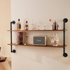 VEVOR Industrial Pipe Shelf, 2 Tier 48x 9.84in, Wall-Mount Floating