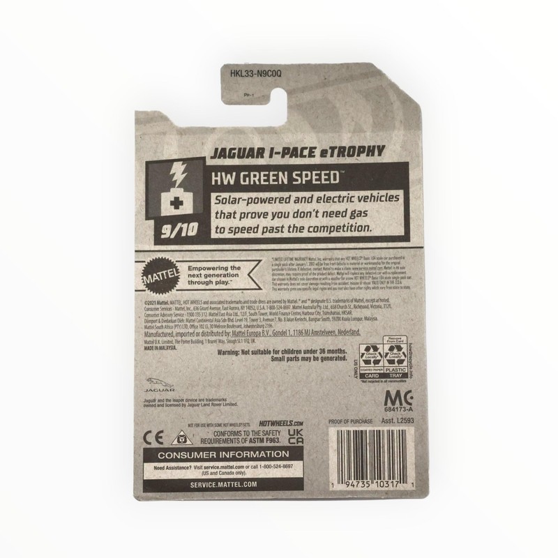 Hot Wheels Jaguar i-Pace eTrophy, HW Green Speed 9/10 (Zamac)