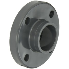 GF Piping Systems PVC Pipe Fitting, Flange, Schedule 80, Gray, 1" Slip Socket