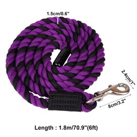 Cotton Lead Rope, Horse Guiding Line with a Snap Hook, Heavy-Duty Handmade Livestock Pulling Rope for Horses Pet