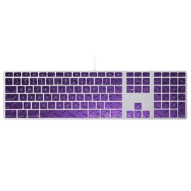 MightySkins Skin Compatible with Apple Keyboard with Numeric Keypad wrap Cover Sticker Skins Purple Diamond Plate