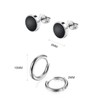 Epoch World 8 Pairs Stainless Steel Silver Earrings Men's Stud