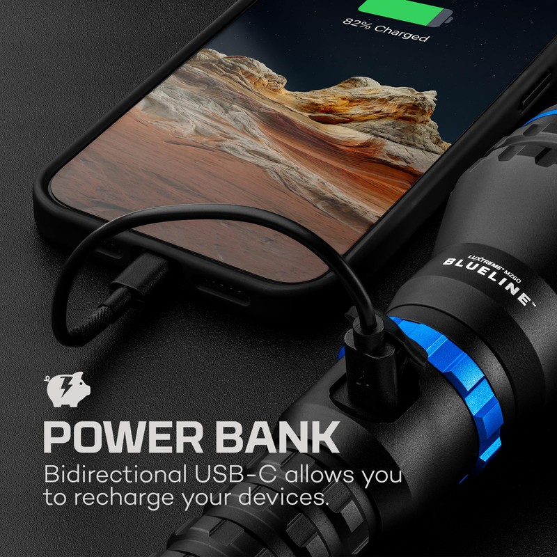 NEBO LUXTREME MZ60 Blueline Flashlight & Portable Charger | 1,000