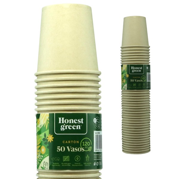 Recyclable Biodegradable Cardboard Paper Cups 120cc 50 Pack for Coffee