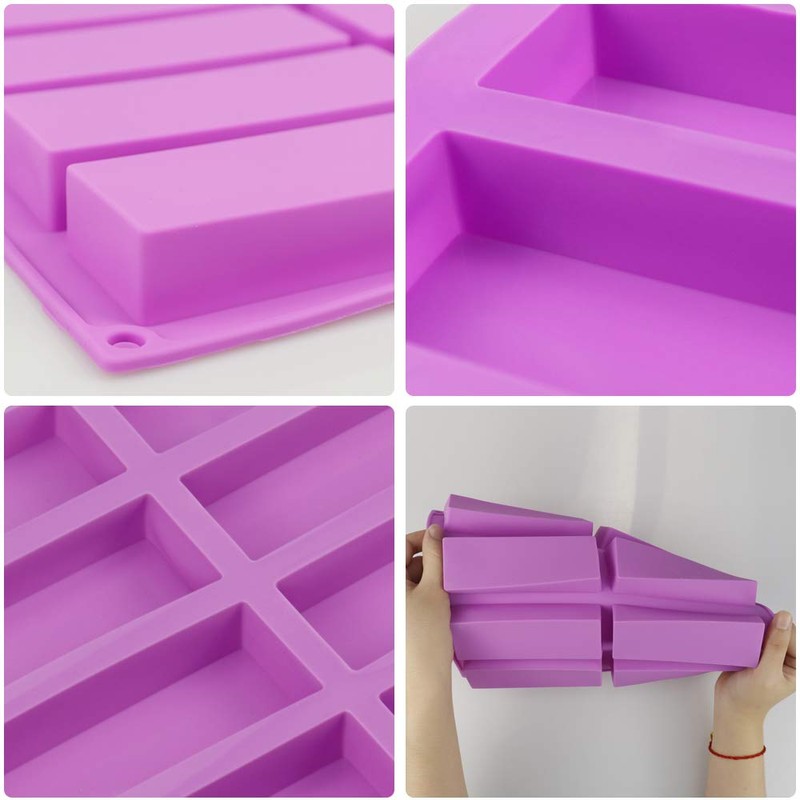 Palksky (2 Pcs 8 Cavity Large Rectangle Granola Bar Silicone