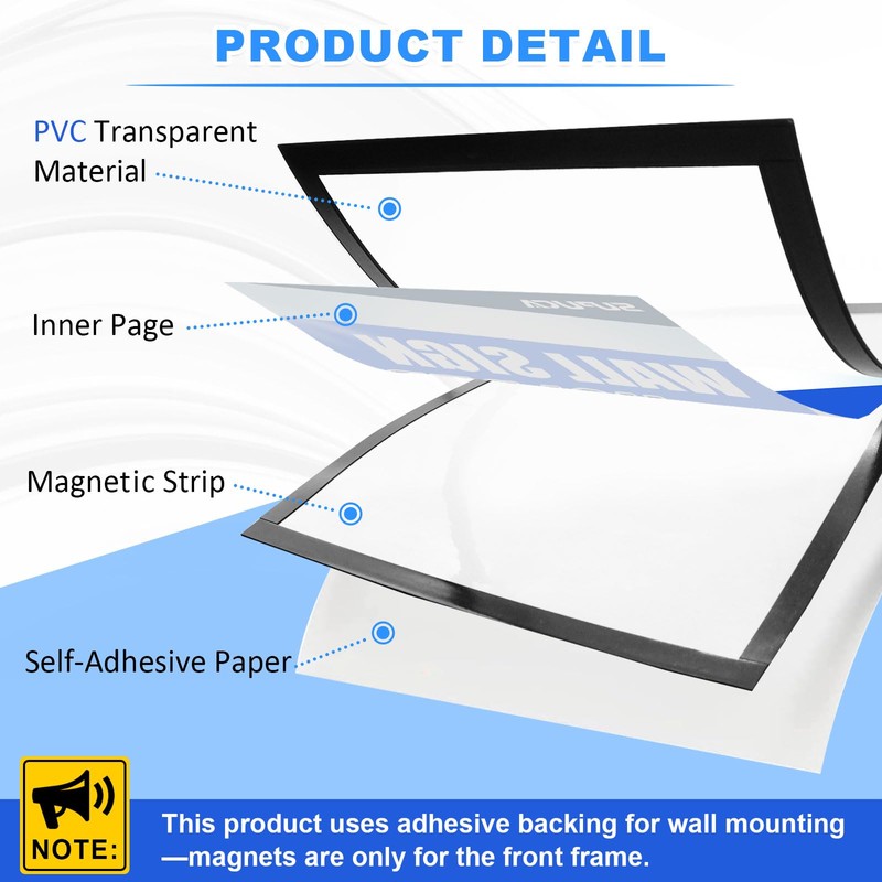 Supuca Magnetic Sign Holder & Picture Frame 8.5 x 11